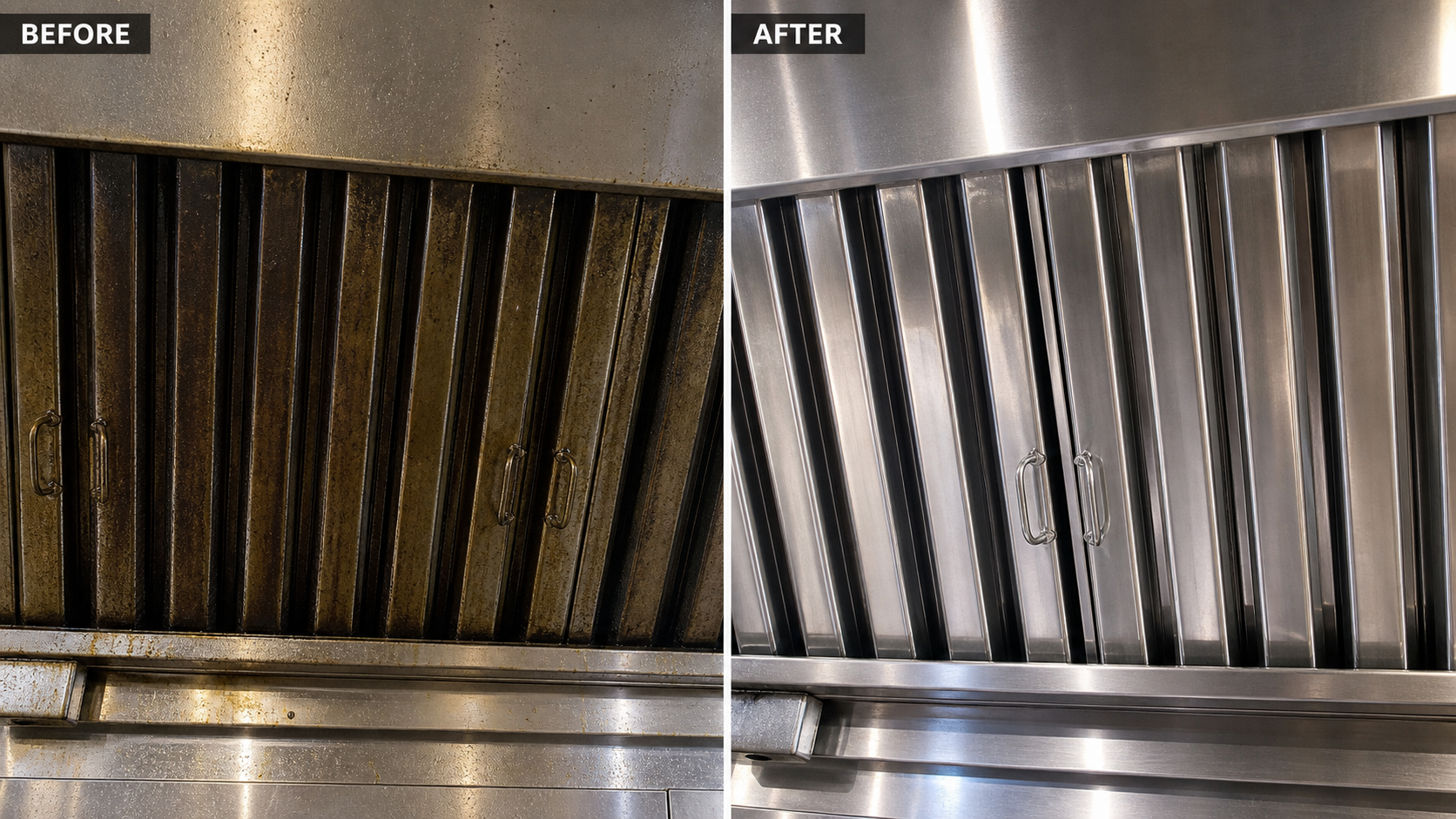 Documented kitchen hood cleaning result